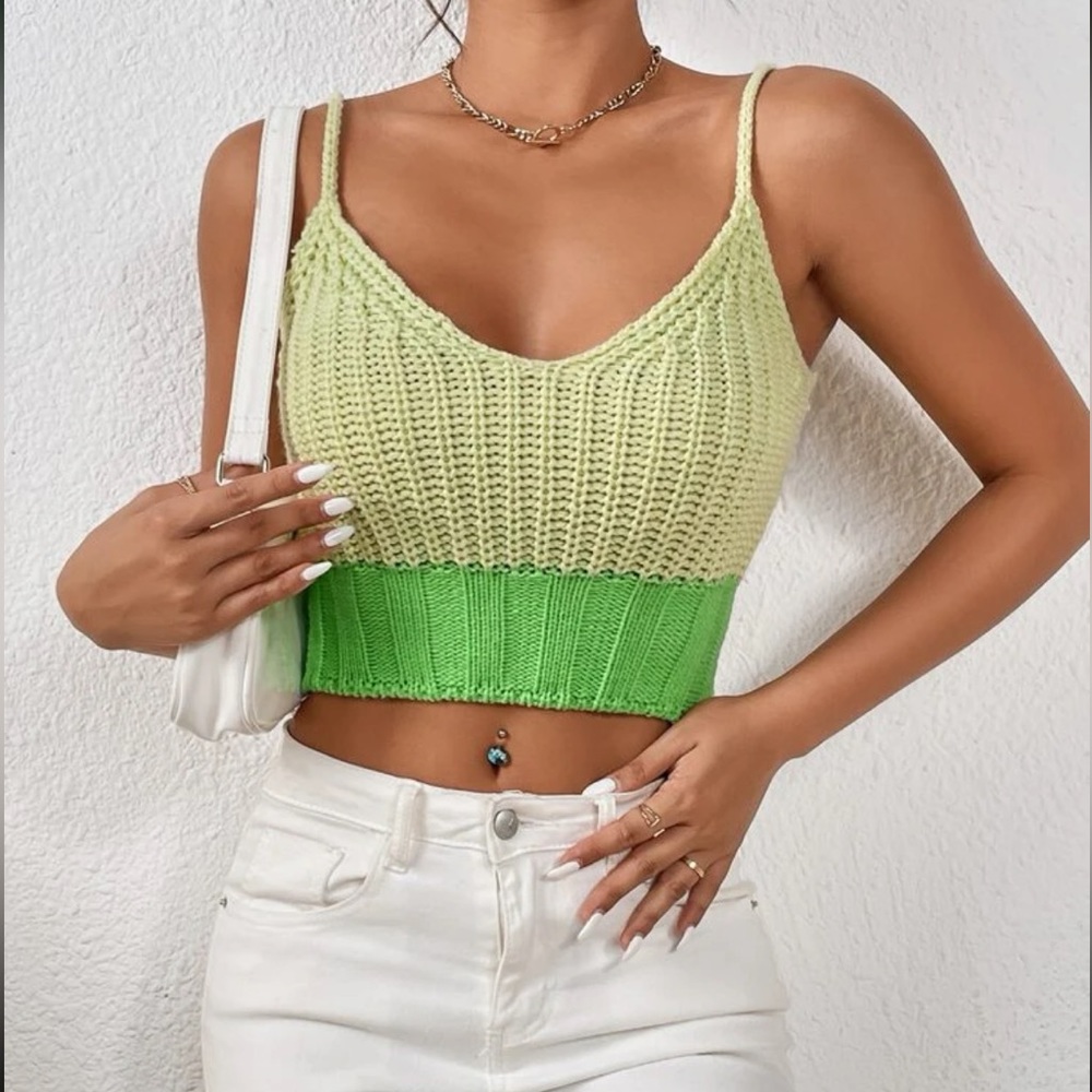 SHEIN | Two Tone Cami Knit Top Multicolor